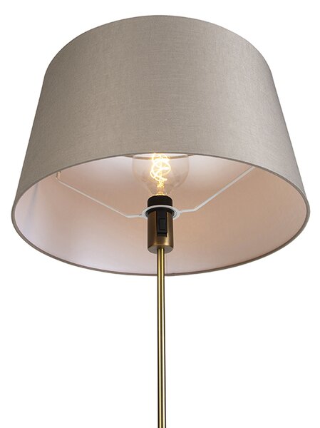 Lampă de podea din bronz cu abajur din in taupe de 45 cm reglabil - Parte