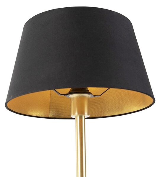 Lampă de masă clasică din alamă cu abajur negru 32 cm - Simplo