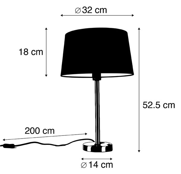 Lampă de masă modernă din oțel cu nuanță taupe 35 cm - Simplo