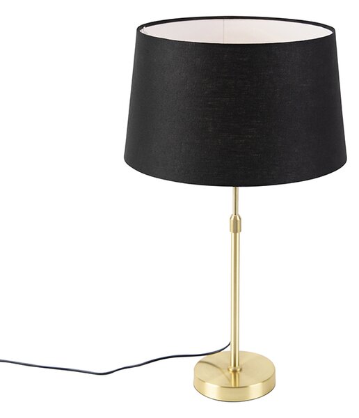 Lampă de masă auriu / alamă cu abajur de in negru 35 cm - Parte