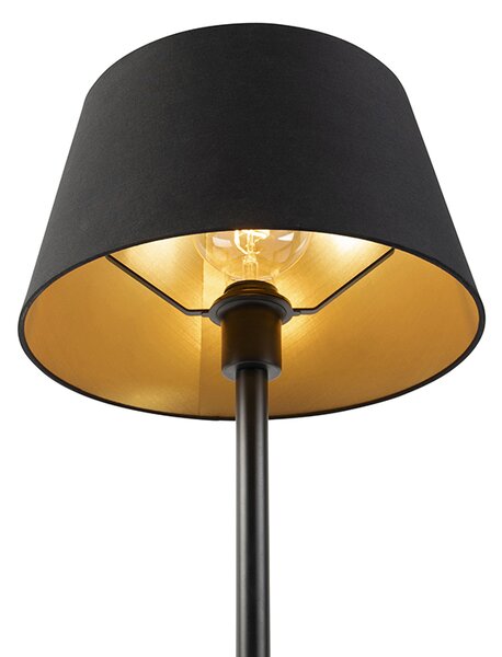 Lampă de masă clasică neagră cu abajur negru 32 cm - Simplo