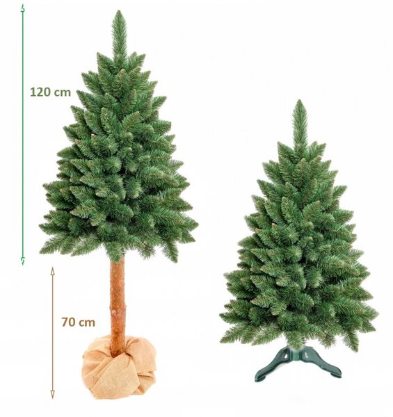 Brad artificial verde, Diamond Pin 190 cm, tulpina inalta cu aspect natural, design inedit