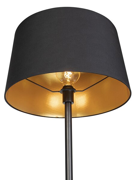 Lampa de podea moderna neagra cu abajur negru 45 cm - Simplo
