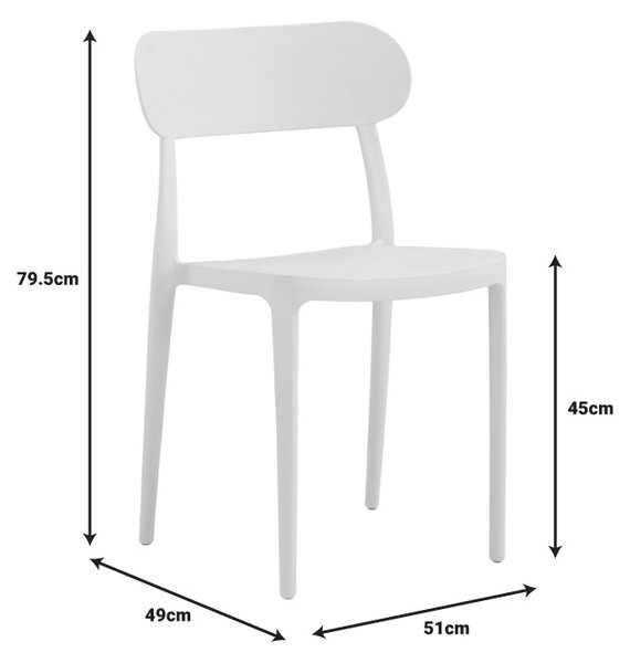 Scaun de Gradina Amvroan, alb, 51x49x79.5 cm