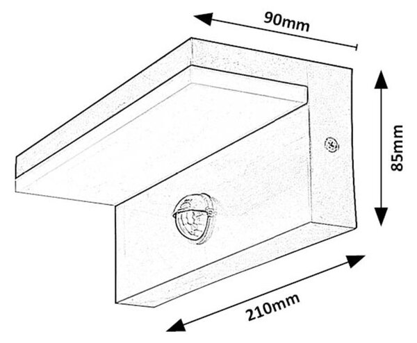 Rabalux Zaragoza aplica exterior 1x9 W negru 77115