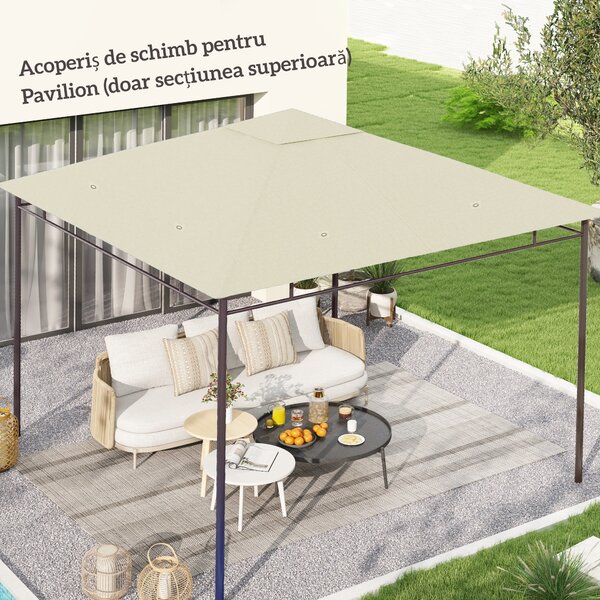 Outsunny Tetto di Ricambio Telo Sostitutivo per Gazebo Traspirante 3x3m | Aosom Romania