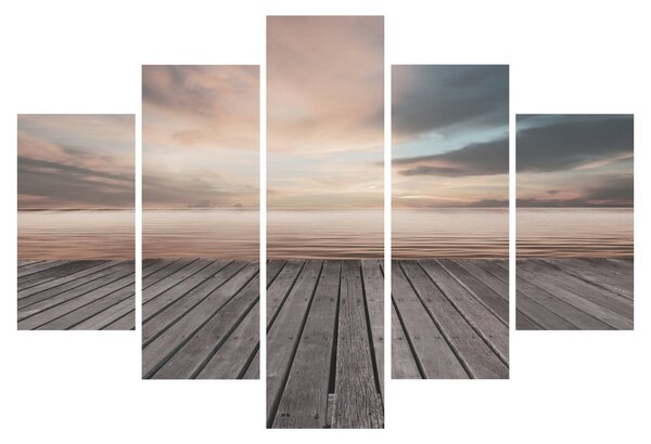 Tablou - Pier la apus de soare (150x105 cm)