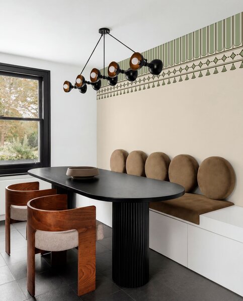 Tapet Bordură decorativă în nuanțe de verde, Imagini de fundal unice, w05151v1 : Uwalls.ro