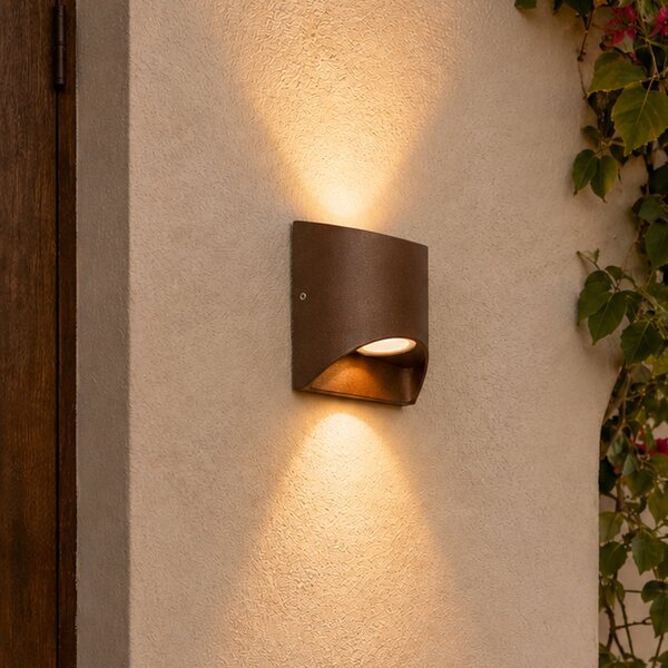 Lampa de perete exterioară modernă maro ruginiu incl. LED 2 lumini IP54 - Mal