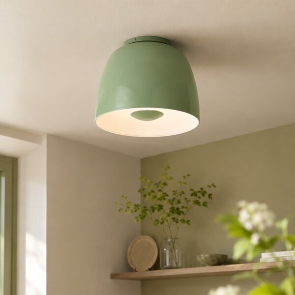 Plafonieră retro verde cu interior alb - Vera