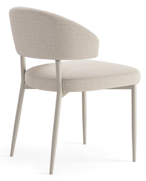 MAZZONI EXPORT IRIS Bej (material Basel 24)/cadru bej-gri (cașmir) - SCAUN MODERN TAPIȚAT PENTRU SALON/SUFRAGERIE BOHO