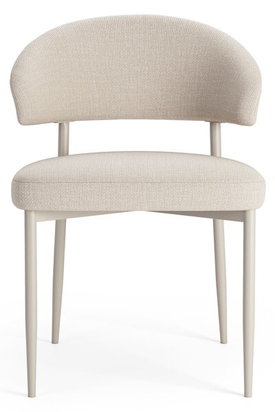 MAZZONI EXPORT IRIS Bej (material Basel 24)/cadru bej-gri (cașmir) - SCAUN MODERN TAPIȚAT PENTRU SALON/SUFRAGERIE BOHO
