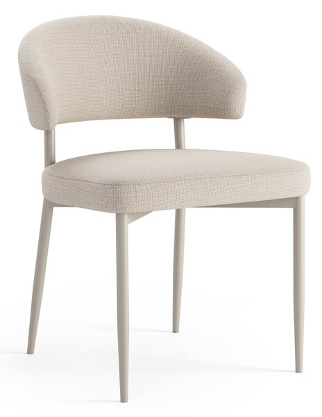 MAZZONI EXPORT IRIS Bej (material Basel 24)/cadru bej-gri (cașmir) - SCAUN MODERN TAPIȚAT PENTRU SALON/SUFRAGERIE BOHO