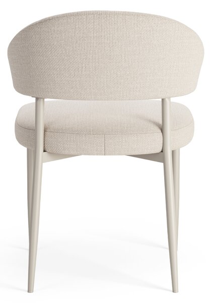 MAZZONI EXPORT IRIS Bej (material Basel 24)/cadru bej-gri (cașmir) - SCAUN MODERN TAPIȚAT PENTRU SALON/SUFRAGERIE BOHO