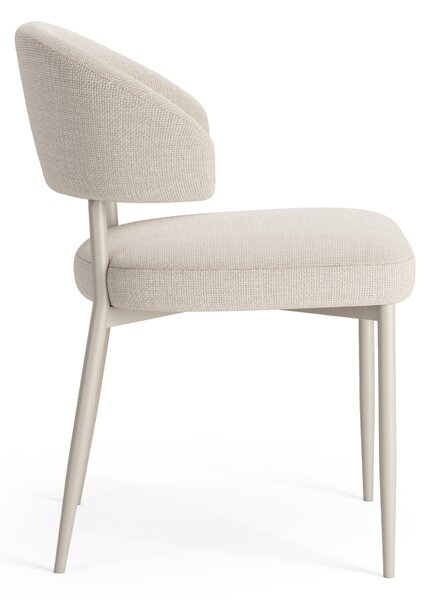 MAZZONI EXPORT IRIS Bej (material Basel 24)/cadru bej-gri (cașmir) - SCAUN MODERN TAPIȚAT PENTRU SALON/SUFRAGERIE BOHO
