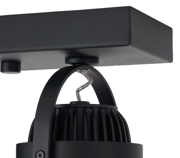 Spot modern negru montat la suprafață, cu LED dimabil inclus, cu 2 lumini - Apollo
