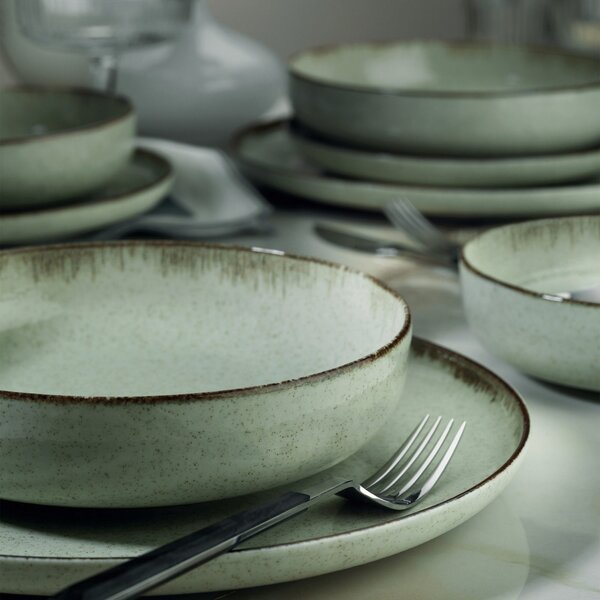 Set farfurii servire, 18 bucati Brizioia Savannah Verde 27x27x2.5 cm