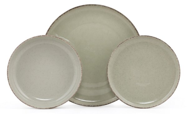 Set farfurii servire, 18 bucati Brizioia Savannah Verde 27x27x2.5 cm