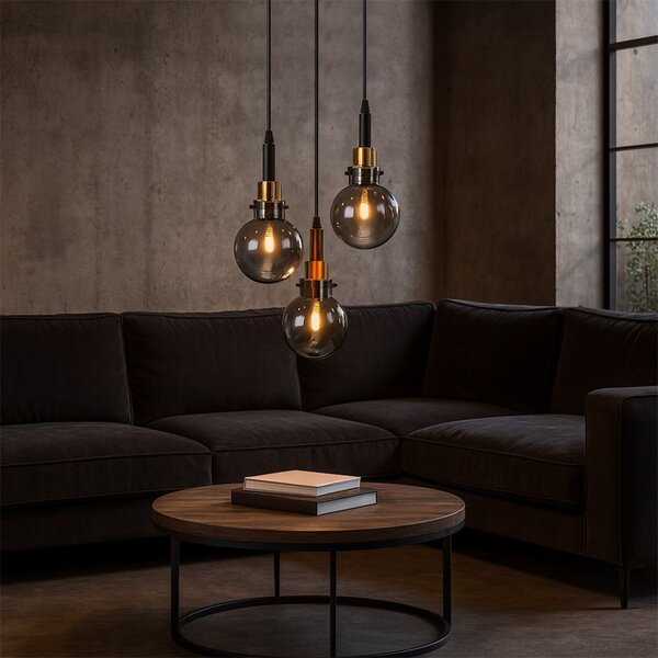 Lampă suspendată APP1125-3CP Black Gold