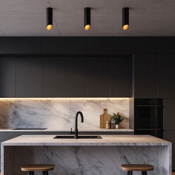 LAMPA PLAFON MODERNA AURIE NEAGRA 20 CM APP571-1C