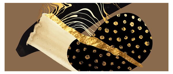 Tablou - Abstracție maro auriu N⁰1 (120x50 cm)