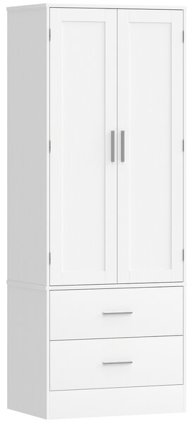 HOMCOM Dulap de Bucătărie cu 8 Rafturi pentru Condimente și 2 Sertare, 60x40x159 cm, Alb | Aosom Romania