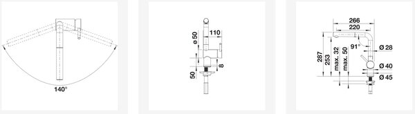 Blanco Linus-S baterie bucătărie pe picior crom 512402