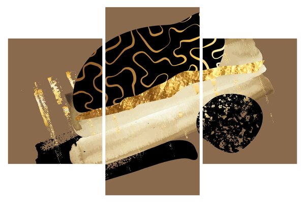 Tablou - Abstracție maro auriu N⁰3 (90x60 cm)