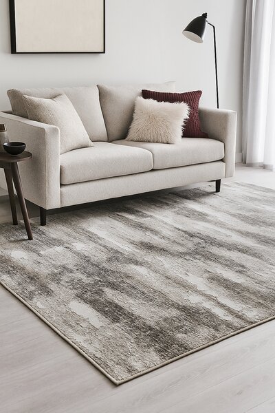 Covor Sufragerie Dormitor, Model Elma El002 106, Gri Bej 80x150