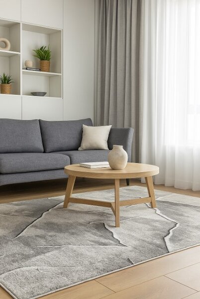 Covor Sufragerie Dormitor, Model Elma El003 106, Gri Bej 80x150