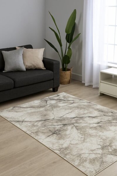 Covor Sufragerie Dormitor, Model Elma El005 106, Gri Bej 80x150