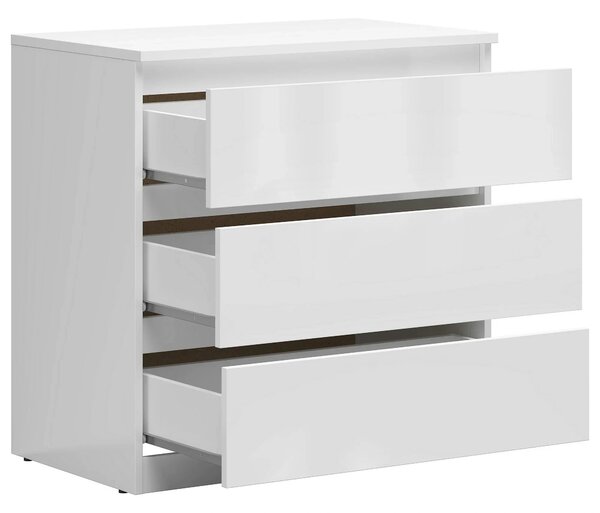 Comoda TETRIX, alb lucios, PAL laminat, 75x45x76 cm