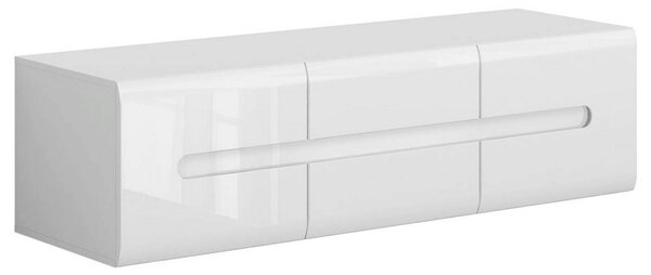 Comoda TV AZTECA TRIO, alb lucios, PAL, 150x47x43 cm