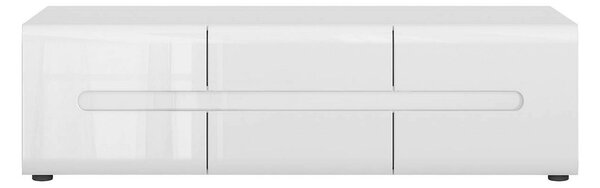 Comoda TV AZTECA TRIO, alb lucios, PAL, 150x47x43 cm