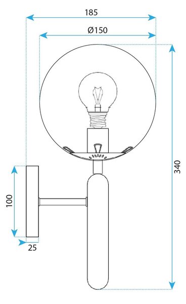 Lampa de perete G098-1W GOLD