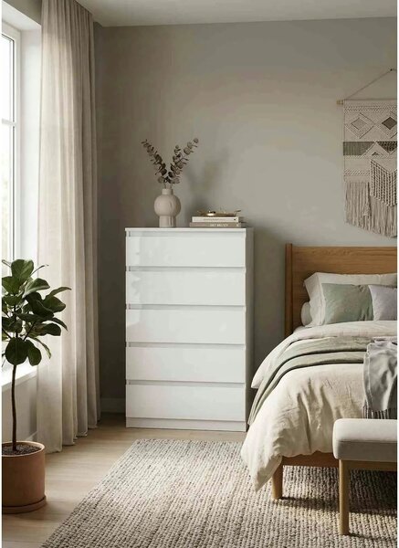 Comoda TETRIX, alb lucios, PAL, 50x45x115 cm