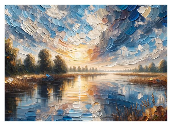 Tablou - Pictură cu soarele deasupra apei (70x50 cm)