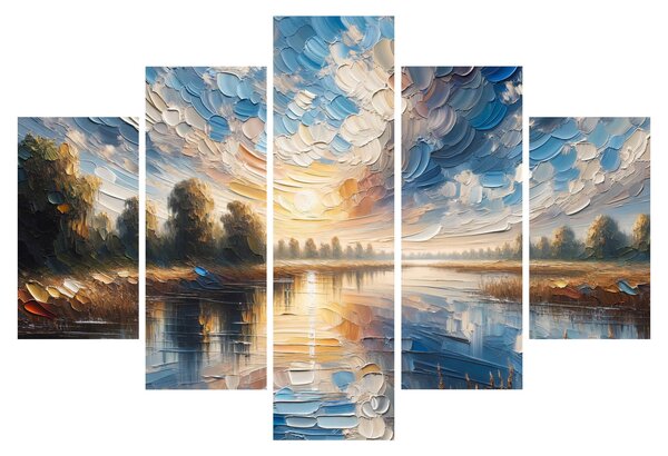 Tablou - Pictură cu soarele deasupra apei (150x105 cm)