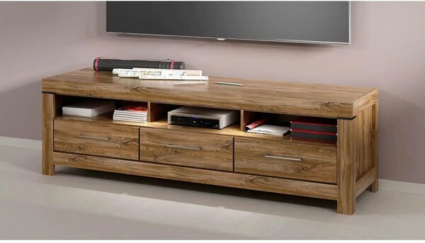 Comoda TV GENT, stejar, PAL, cu iluminare LED, 200x54x60 cm