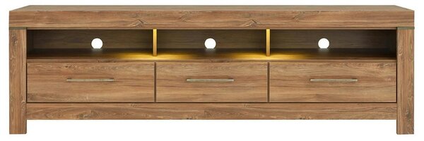 Comoda TV GENT, stejar, PAL, cu iluminare LED, 200x54x60 cm