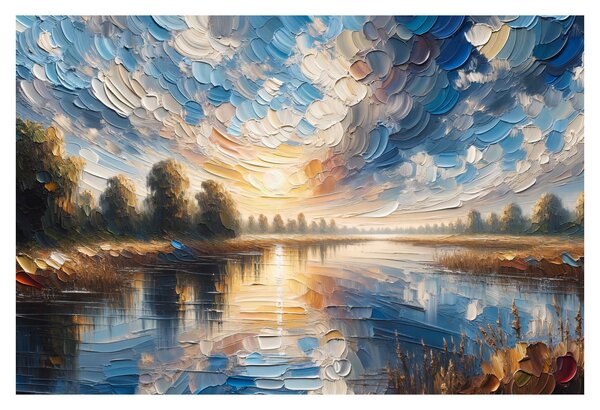 Tablou - Pictură cu soarele deasupra apei (90x60 cm)