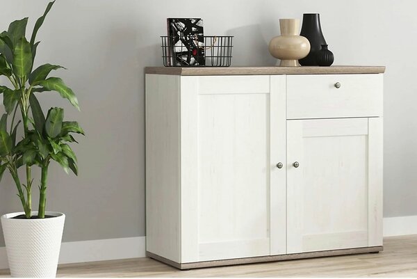 Comoda STOCKHOLM, alb andersen/stejar sonoma, PAL, 103x43x88 cm