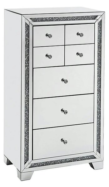 Comoda ATLANTA, alb/crom, 66x41x120 cm