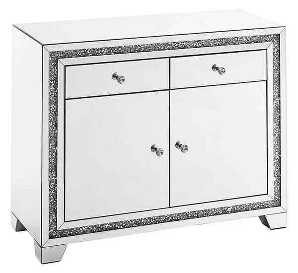Comoda ATLANTA, alb/crom, 100x40x80 cm