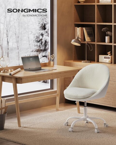 Scaun de birou boucle Cappuccino Songmics 56x60x93.3 cm