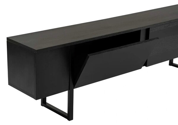 Comoda TV SERENITY, negru, PAL/metal, 180x30x50 cm