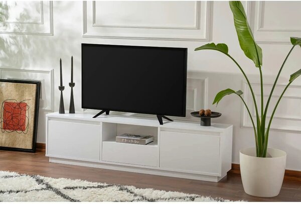 Comoda TV VANGUARD, alb, PAL, 160x30x42 cm