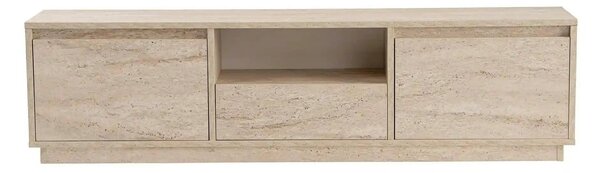 Comoda TV VANGUARD, bej cu efect de piatra travertin, PAL, 160x30x42 c