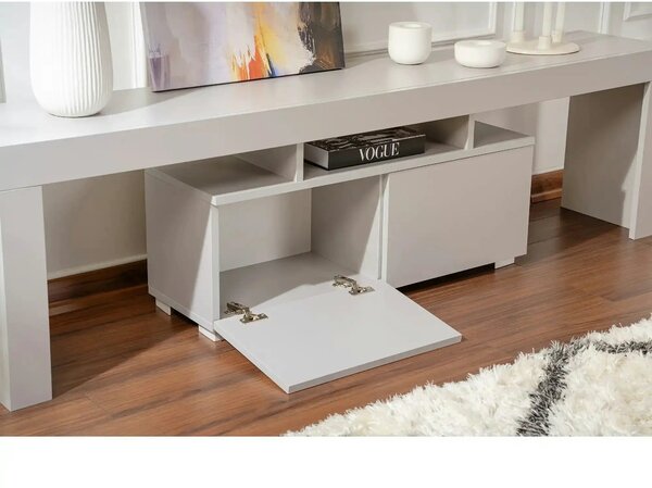 Comoda TV ENCLAVE, gri, PAL, 180x32x50 cm
