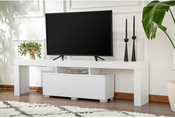 Comoda TV ENCLAVE, alb, PAL, 180x32x50 cm